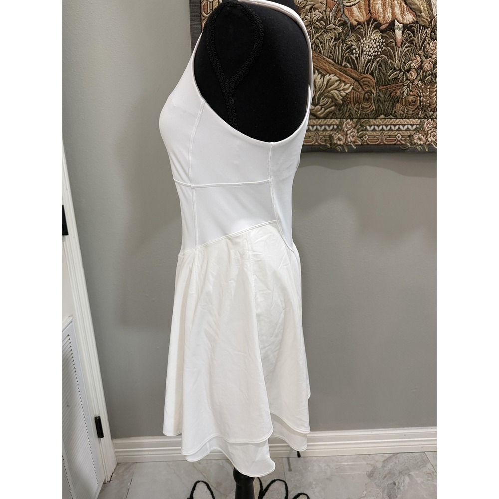 Lululemon Athletica Dress Womens 8 White High Neck Crossback Tennis Fit Flare - Picture 3 of 12
